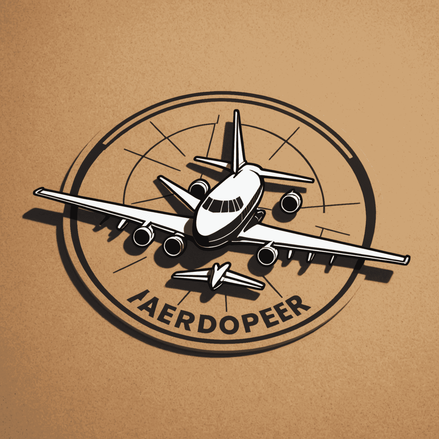 Aerodoper logo featuring a stylized airplane and runway