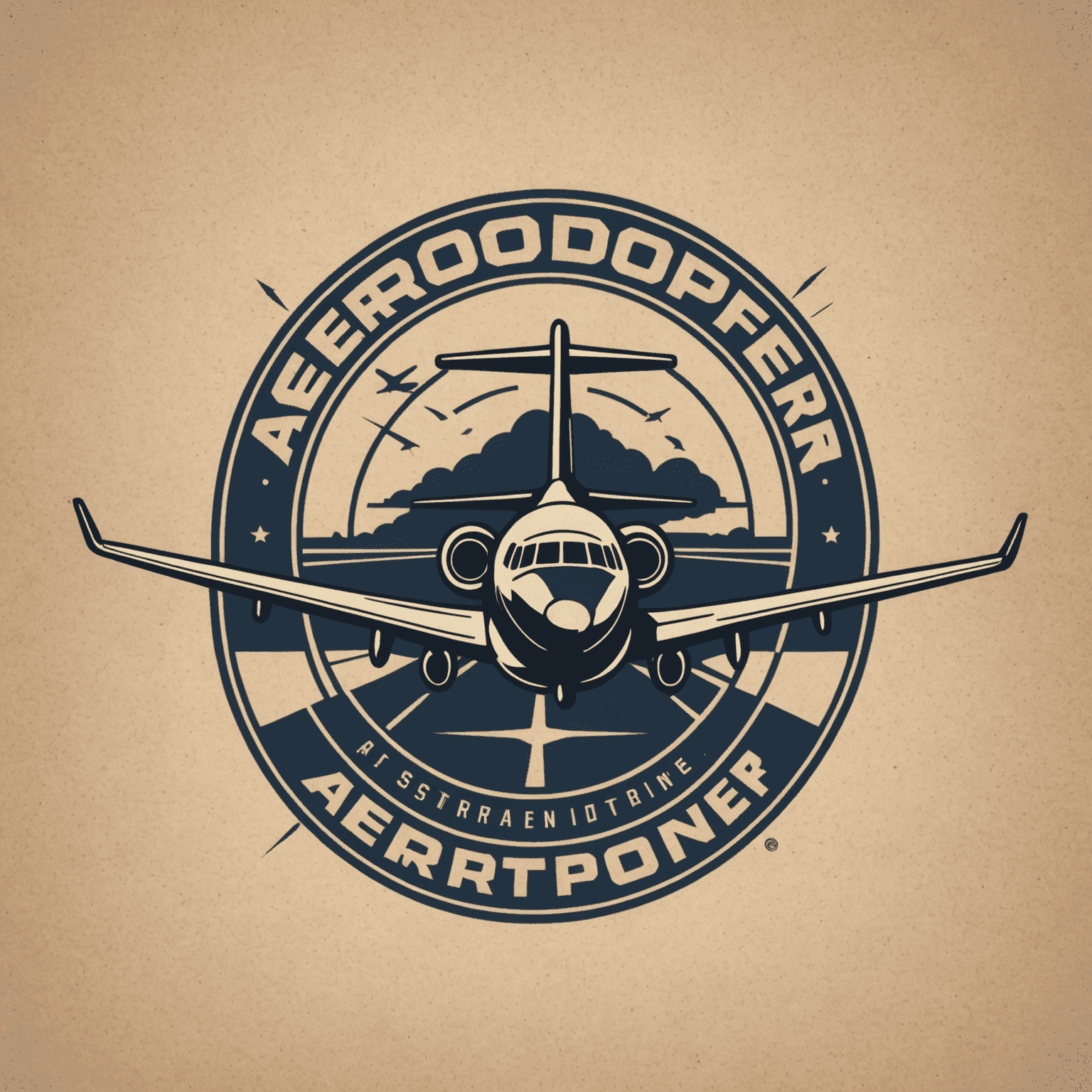 Aerodoper logo featuring a stylized airplane and runway