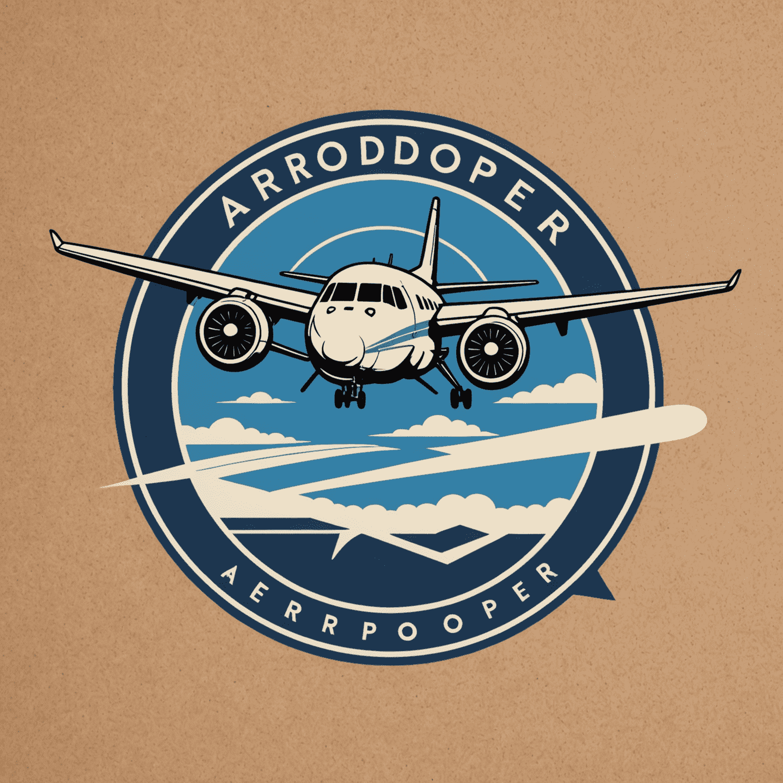 Aerodoper logo featuring a stylized airplane and runway