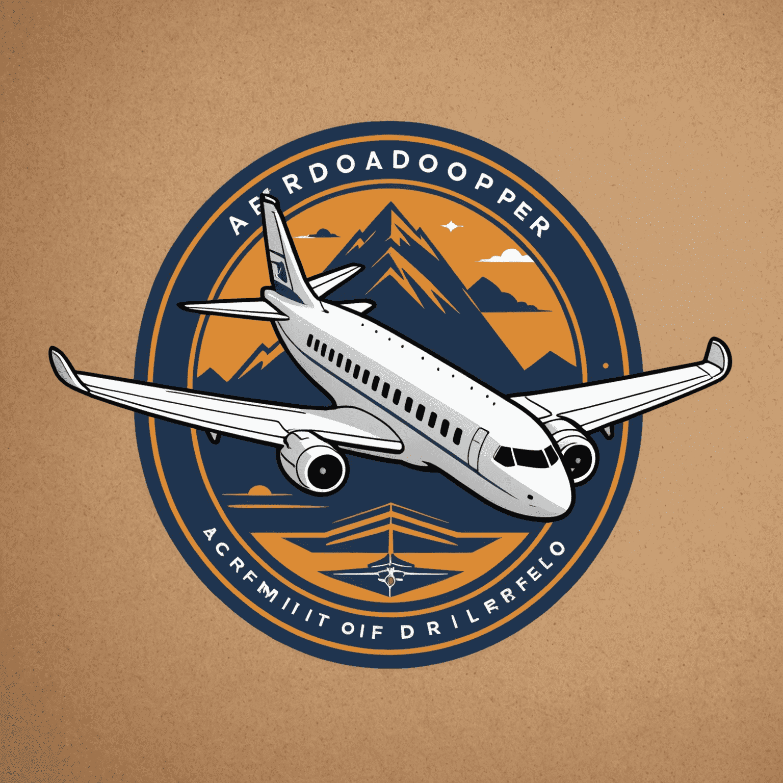 Aerodoper logo featuring a stylized airplane and runway