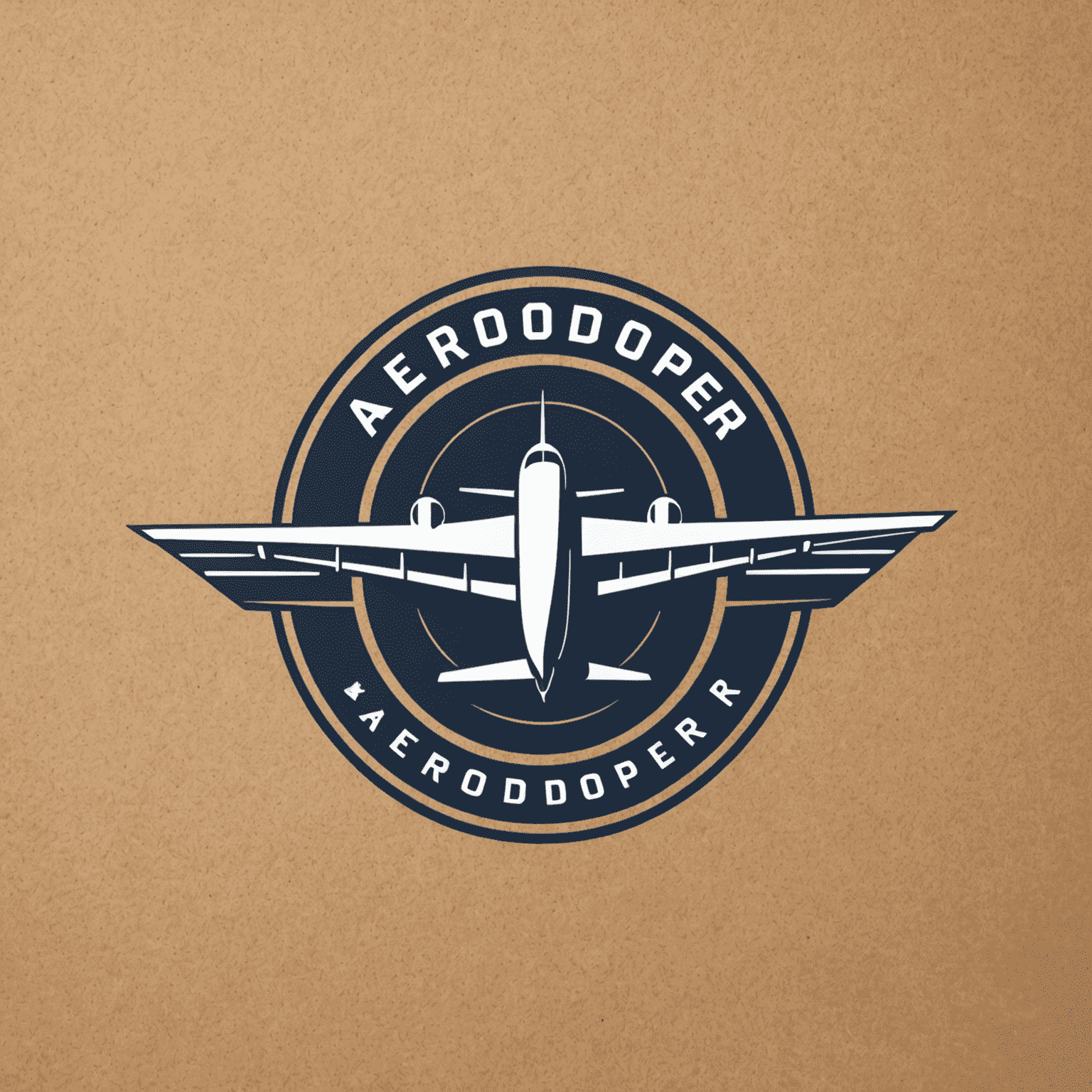 Aerodoper logo featuring a stylized airplane and runway