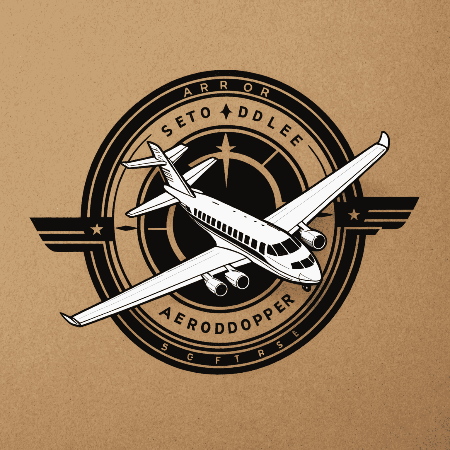 Aerodoper logo featuring a stylized airplane and runway