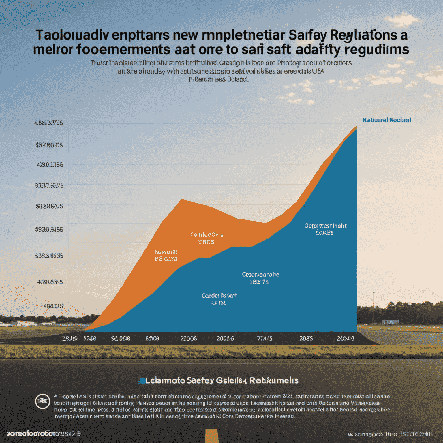 Graph showing projected costs of implementing new safety regulations at aerodromes